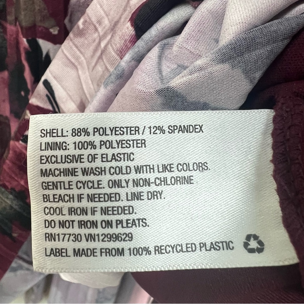 Vintage Y2K Dark Floral Mauve Pleated Dress Medium Romantic - Picture 12 of 13